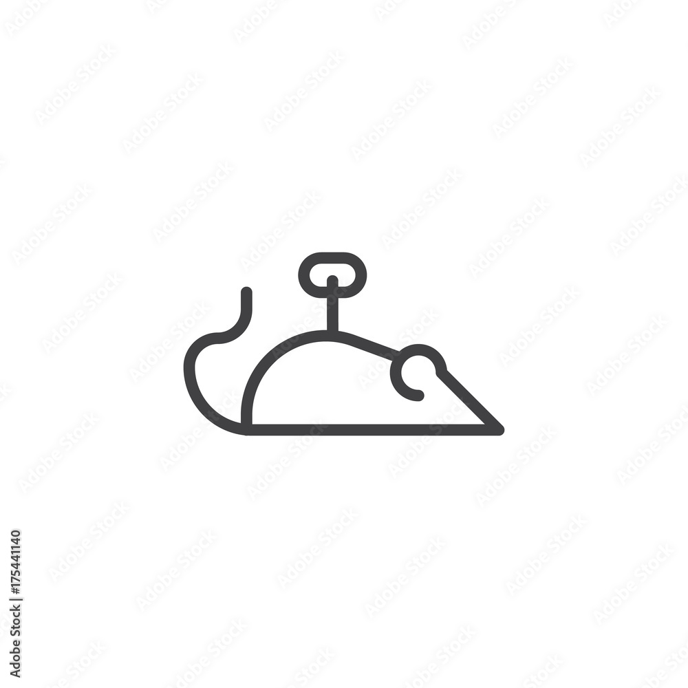 Mouse toy line icon, outline vector sign, linear style pictogram isolated on white. Symbol, logo illustration. Editable stroke Mouse toy line icon, outline vector sign, linear style pictogram isolated on white. Symbol, logo illustration. Editable stroke