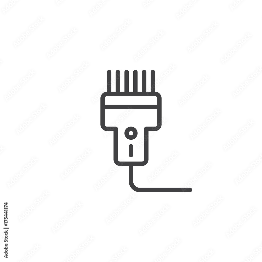 Pet trimmer line icon, outline vector sign, linear style pictogram isolated on white. Symbol, logo illustration. Editable stroke