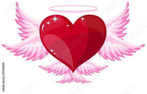 love heart angel icon Angel heart halo holy Love abstract Valentine s Day romantic elegance