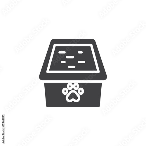 Cat box icon vector, filled flat sign, solid pictogram isolated on white. Symbol, logo illustration.