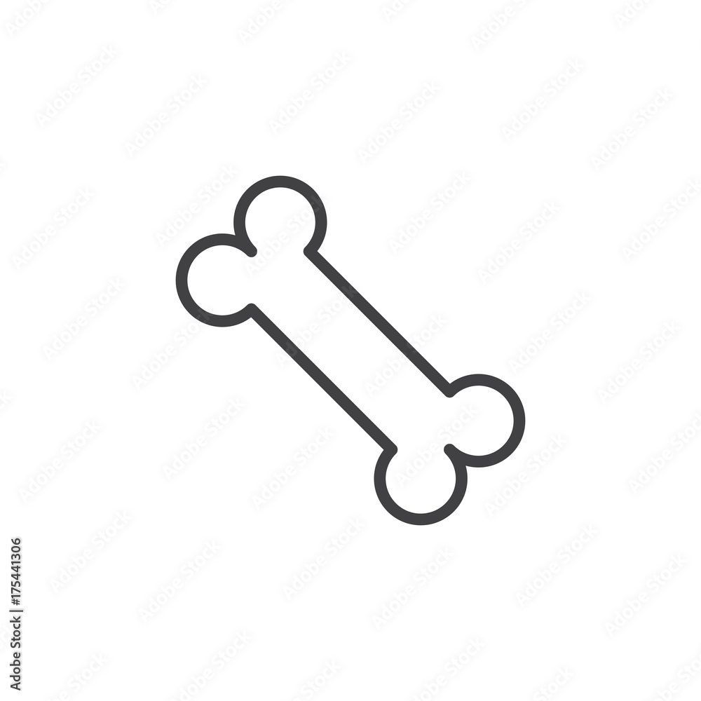 Bone line icon, outline vector sign, linear style pictogram isolated on white. Symbol, logo illustration. Editable stroke Bone line icon, outline vector sign, linear style pictogram isolated on white. Symbol, logo illustration. Editable stroke