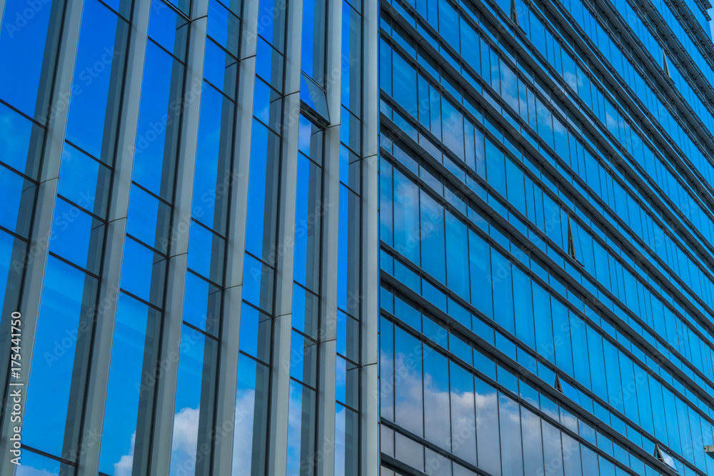 detail shot of modern business buildings in city