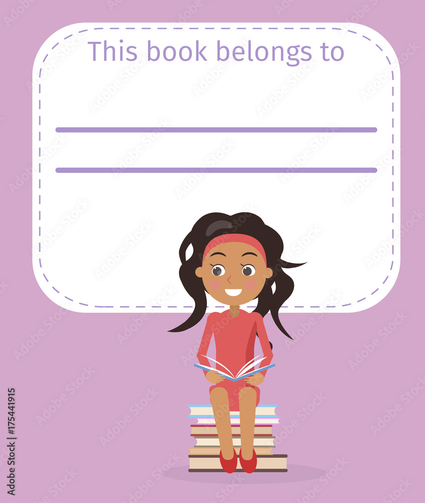 Cover with Place for Signing and Girl Illustration Cover with Place for Signing and Girl Illustration