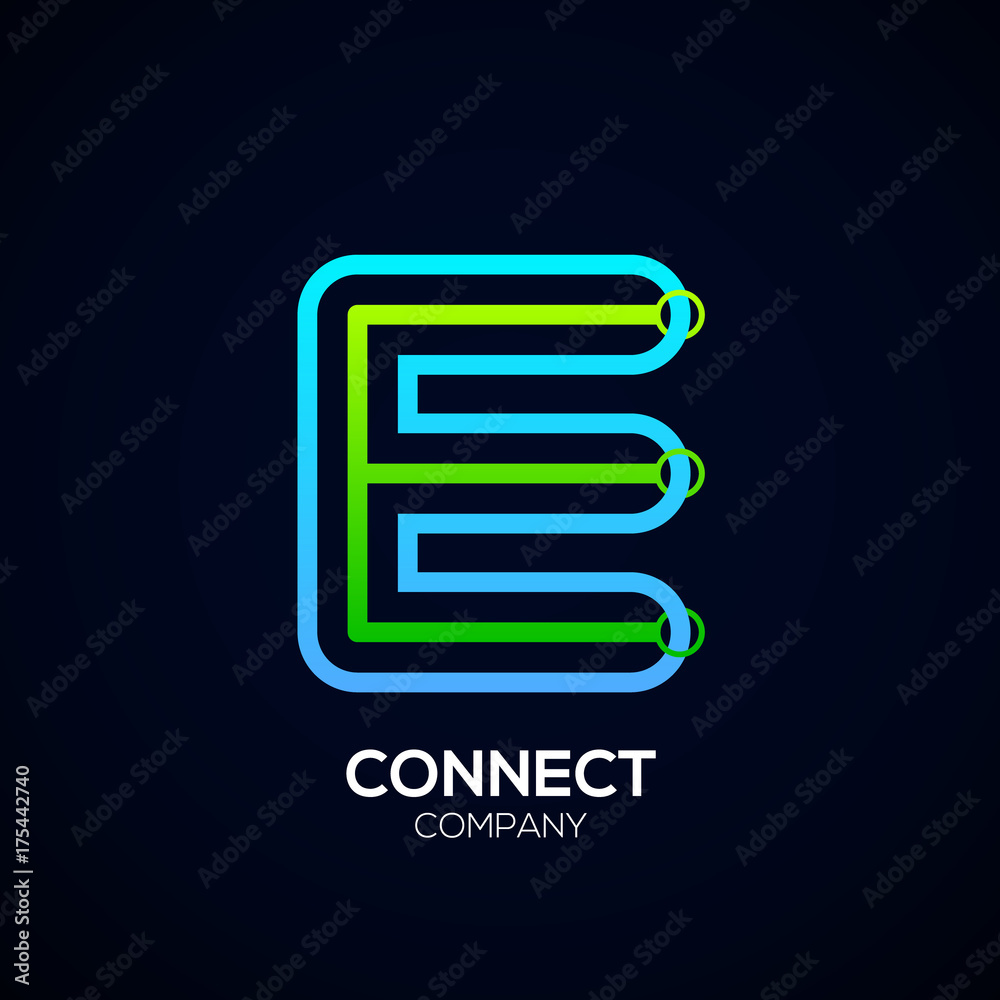 Letter E Logo Design,Circle shape, Link, Technology and digital, connection vector logotype Letter E Logo Design,Circle shape, Link, Technology and digital, connection vector logotype