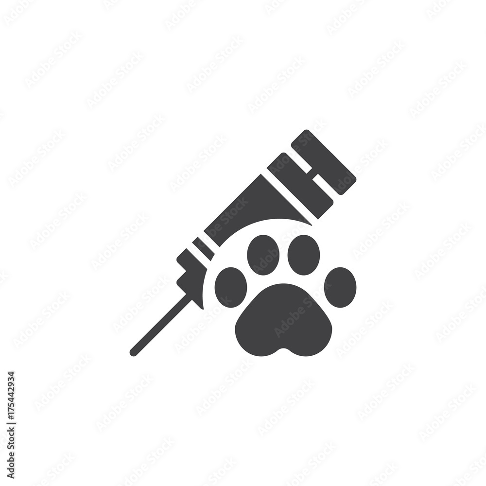 Syringe with injection for an animal icon vector, filled flat sign, solid  pictogram isolated on white. Symbol, logo illustration. Stock Vector |  Adobe Stock