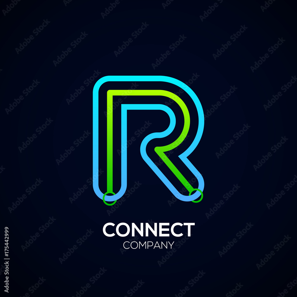 Letter R Logo Design,Circle shape, Link, Technology and digital, connection vector logotype Letter R Logo Design,Circle shape, Link, Technology and digital, connection vector logotype