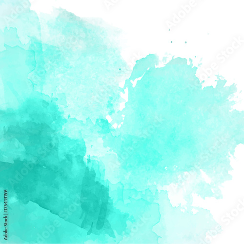 Turquoise watercolor background vector  photo