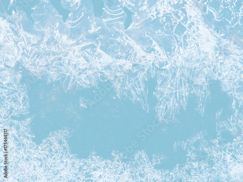 Texture of ice, toned. Christmas and New Year background. Winter background.
