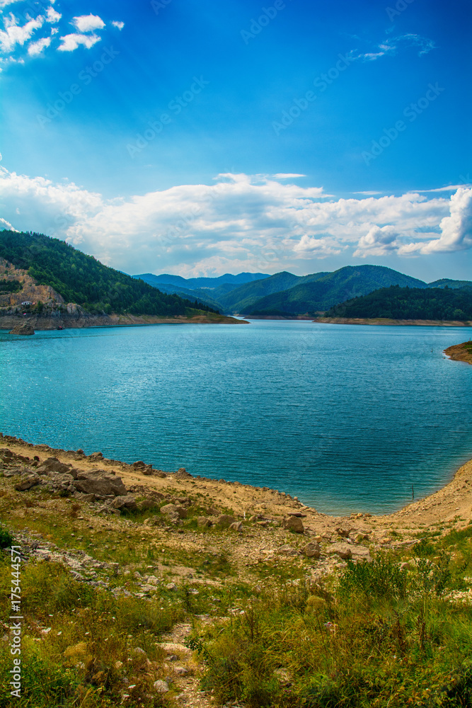 Naklejka premium Lake Zaovine in Serbia