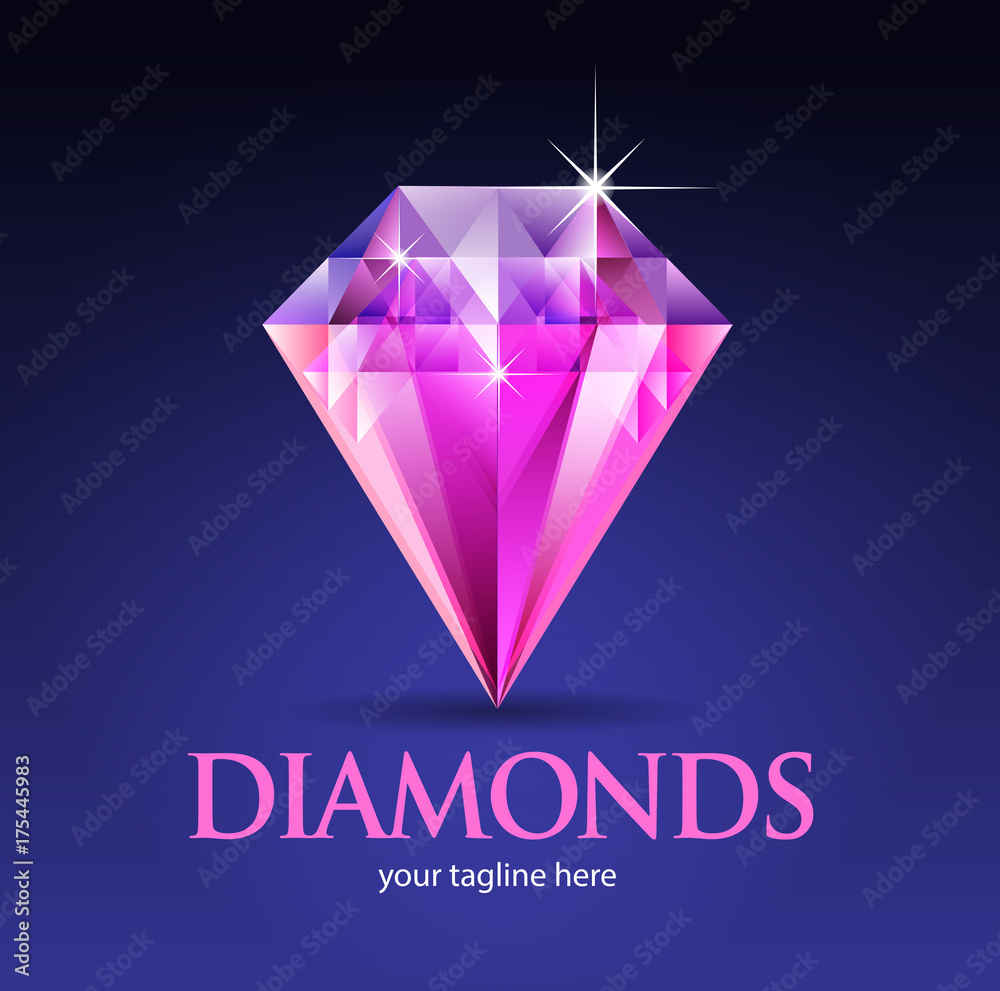 Vector abstract, Pink Diamond symbol Stock Vector Adobe Stock