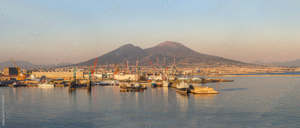Napoli and volcano Vesuvius