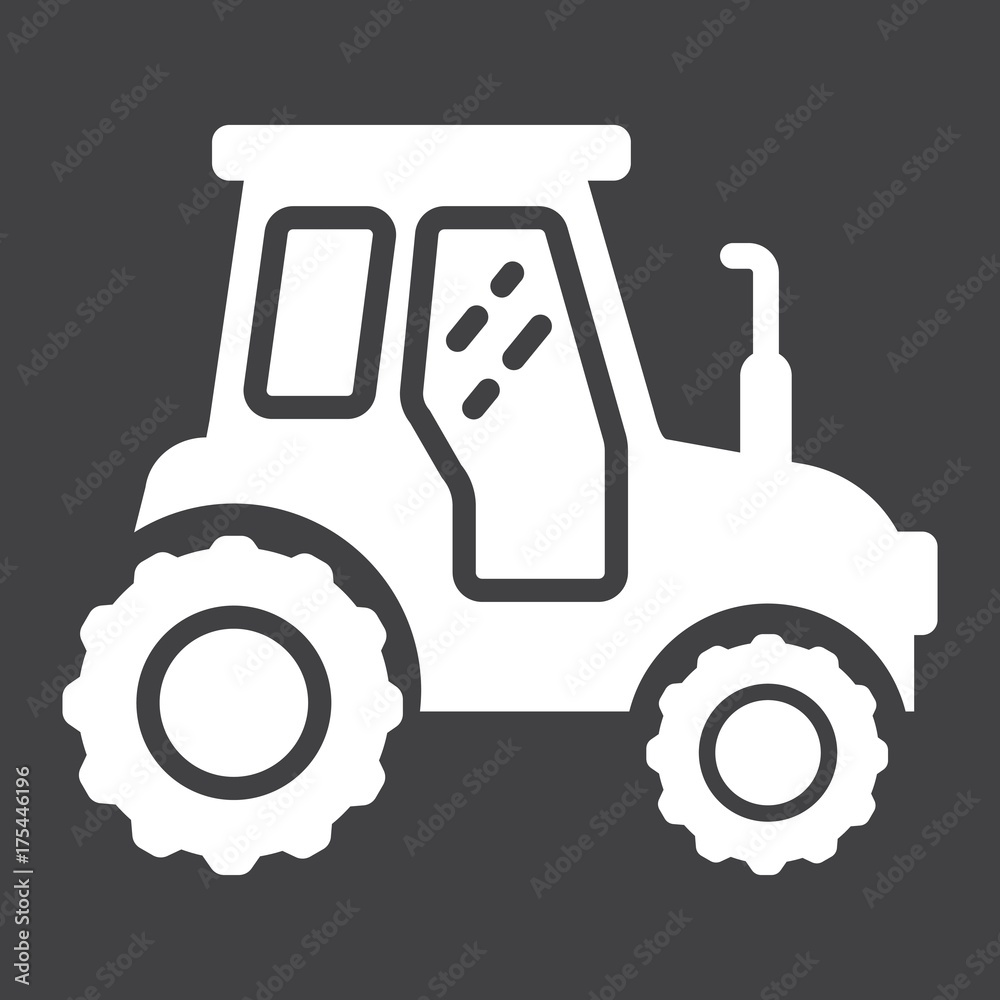 Tractor glyph icon, transport and vehicle Tractor glyph icon, transport and vehicle