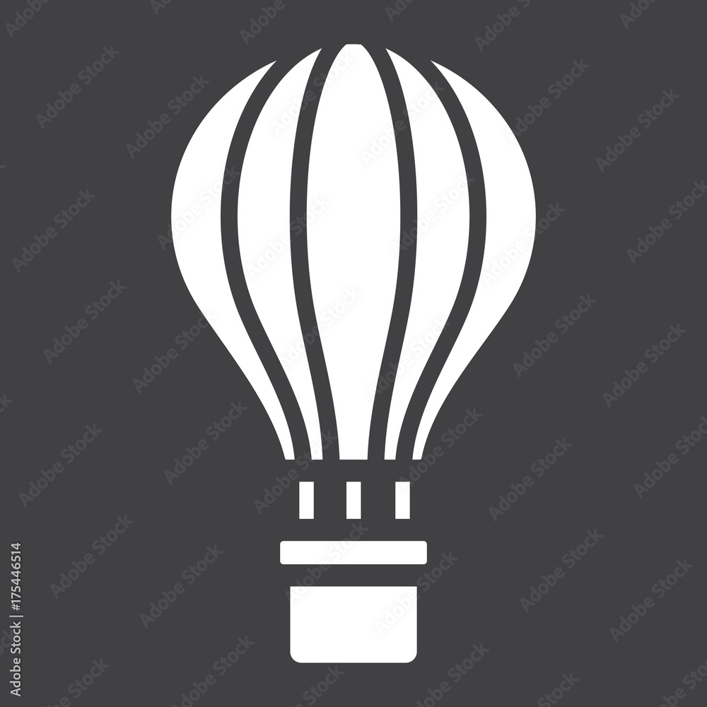 Hot air balloon glyph icon, transport and air Hot air balloon glyph icon, transport and air