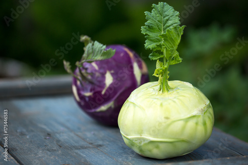 Fresh kohlrabi cabbage