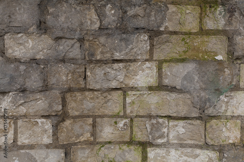 Old crumbling rough brick wall texture