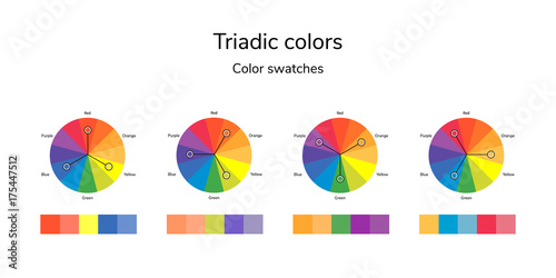 vector illustration of color circle, infographics, palette, tria