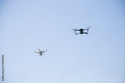 Fototapeta Naklejka Na Ścianę i Meble -  Two flying drones
