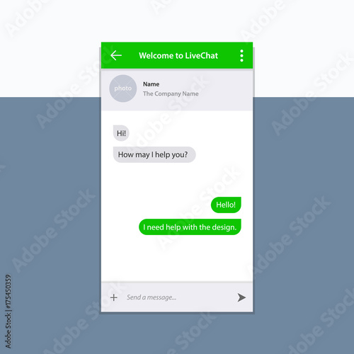 The universal live chat window, mobile version