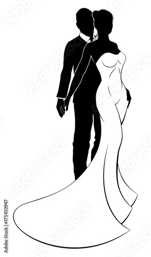 Bride and Groom Couple Wedd...