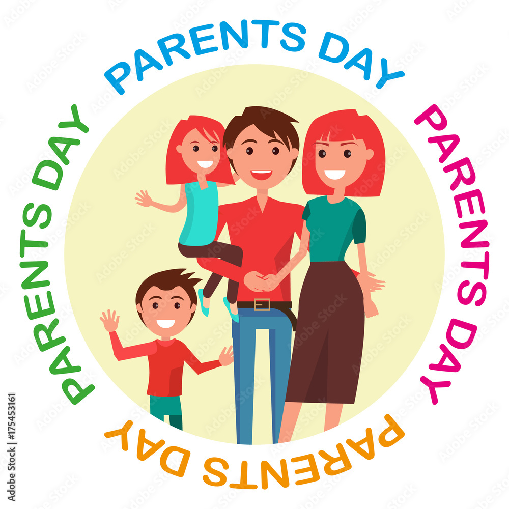 Parents Day Poster with Circle Inscription Parents Day Poster with Circle Inscription