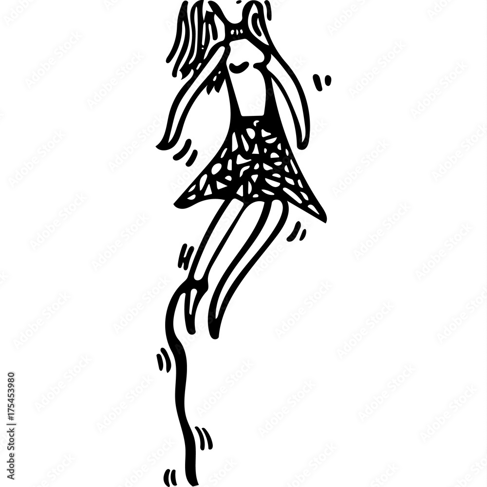 Young girl takes flight but a rope keeps her