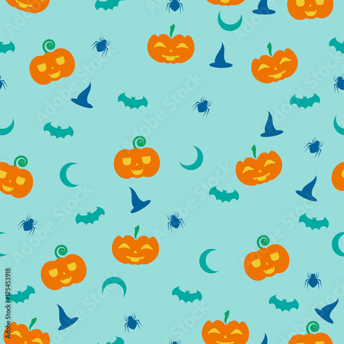 Halloween seamless pattern background  horror and scary  Halloween party night.