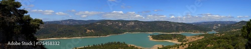 View of Gudarranke's Lake from Castellar de la Frontera Castle in Cadiz, Spain