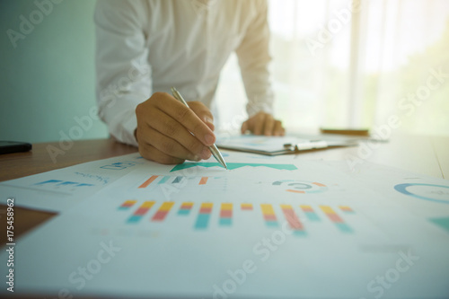 businessman hand working and business strategy as concept,