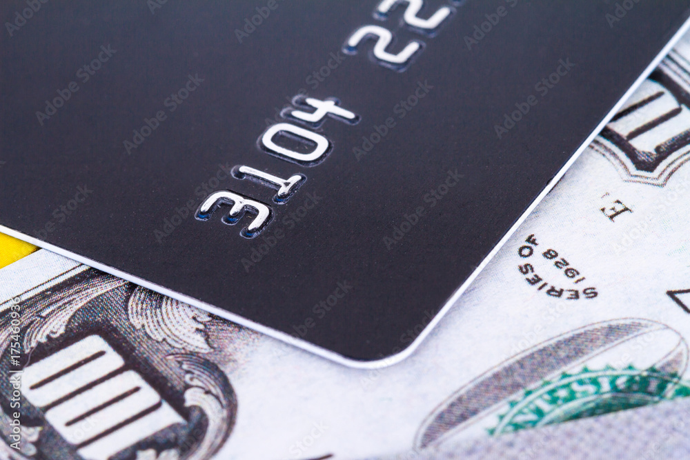 Credit Card and Banknotes with Finance Concept Credit Card and Banknotes with Finance Concept