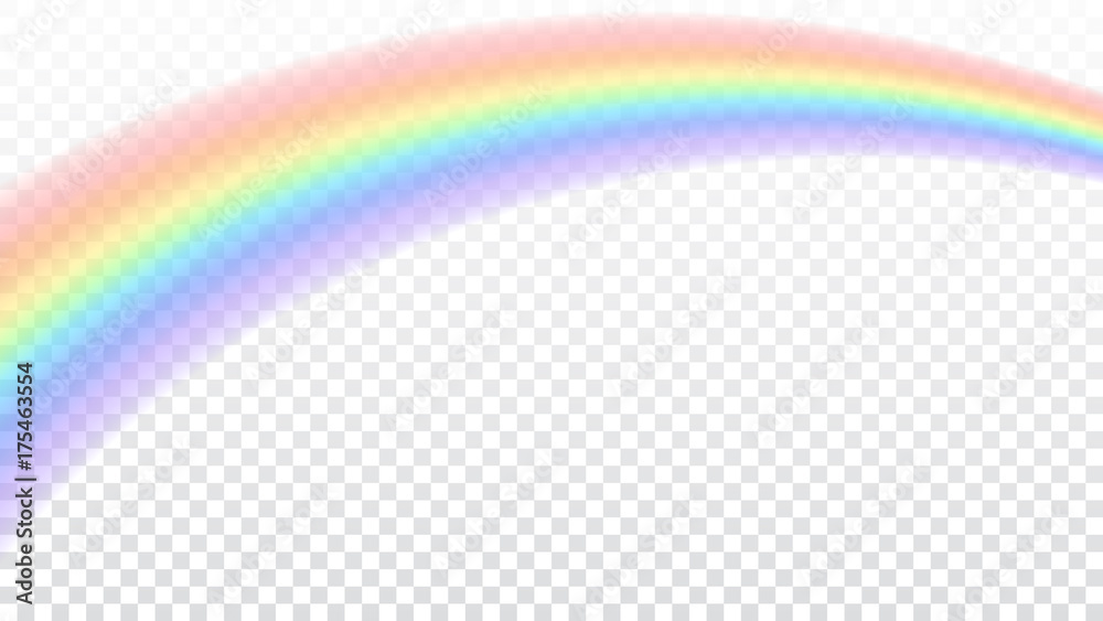 Rainbow icon. Shape arch realistic isolated on white transparent ...