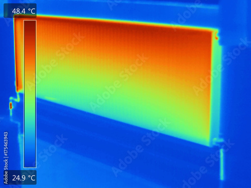 Thermal image of radiator photo