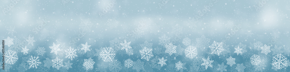 Snow christmas banner background