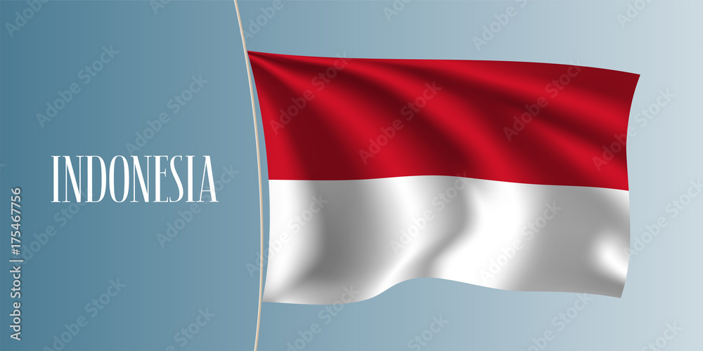 Indonesia waving flag vector illustration Indonesia waving flag vector illustration