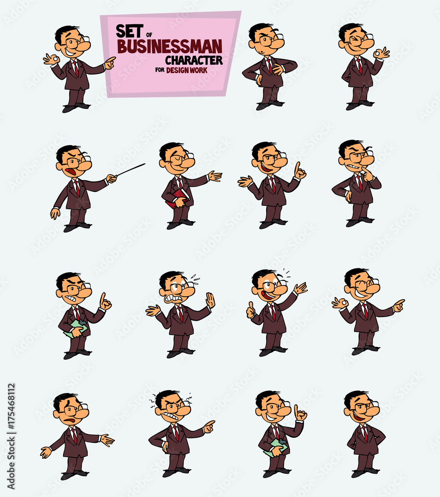 Asian businessman. Set of postures of the same character in different expressions. Sad, happy, angry ... Always showing, as in a presentation, the data you want. Asian businessman. Set of postures of the same character in different expressions. Sad, happy, angry ... Always showing, as in a presentation, the data you want.