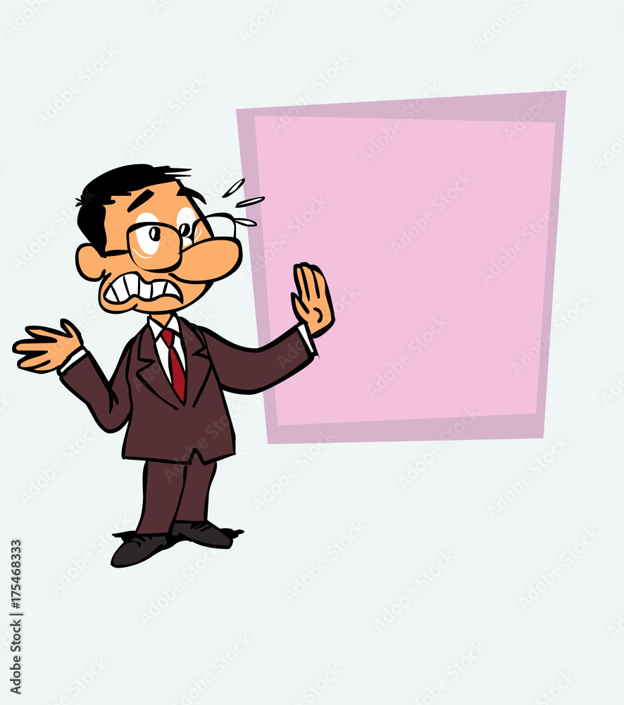 Very scared asian businessman. Is showing, as in a presentation, the data you want. Very scared asian businessman. Is showing, as in a presentation, the data you want.
