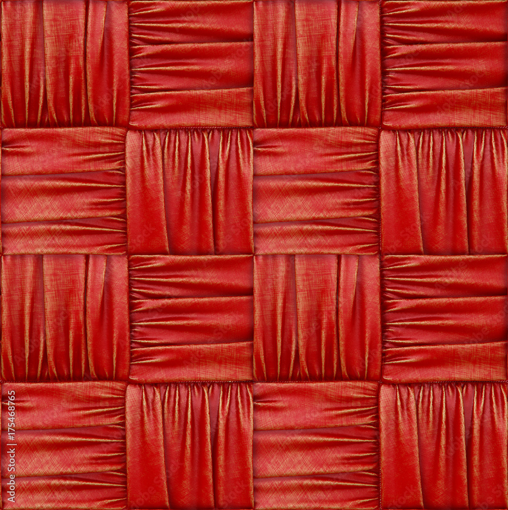 Fototapeta premium woven fabric with natural patterns of red fabric. 3d rendering.