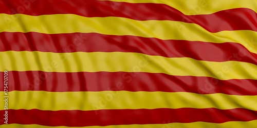Tableau sur toile Catalonia waving flag background. 3d illustration