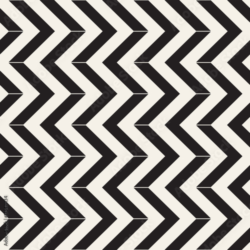 Seamless vector pattern. Abstract geometric lattice background. Rhythmic zigzag structure. Monochrome texture with chevron lines. 