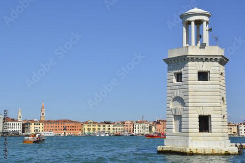 The lighthouse on the Venetian island of San Giorgio Maggiore 