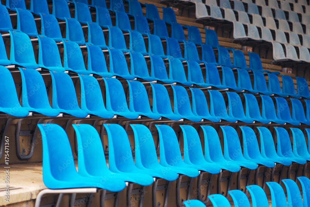 Obraz premium Blue plastic stadium seats