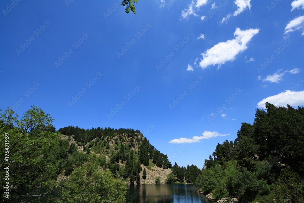 Pyrenean lake of Balbonne in Ariege. Occitanie in South of France