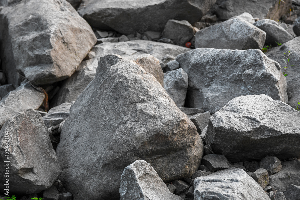 Stones, rocks pile and background