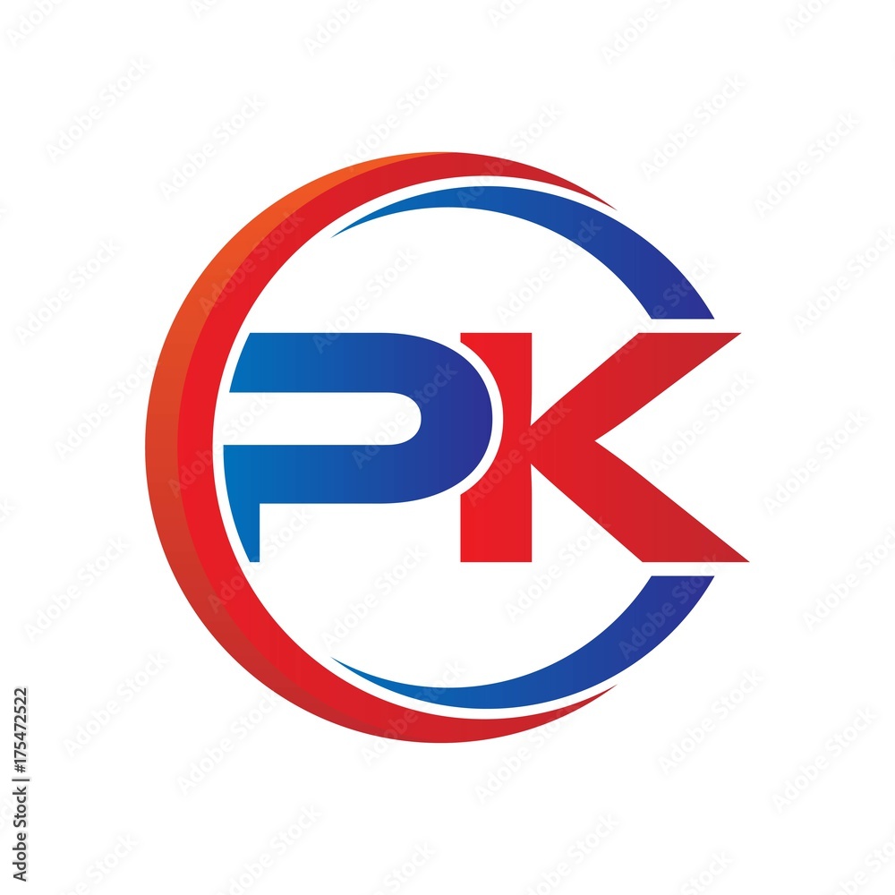 pk logo vector modern initial swoosh circle blue and red pk logo vector modern initial swoosh circle blue and red