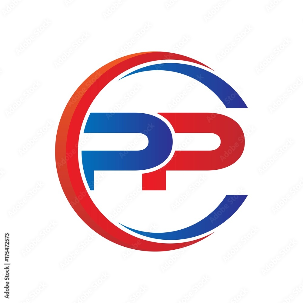pp logo vector modern initial swoosh circle blue and red pp logo vector modern initial swoosh circle blue and red
