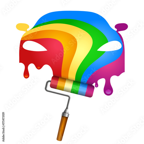 Car painting vector