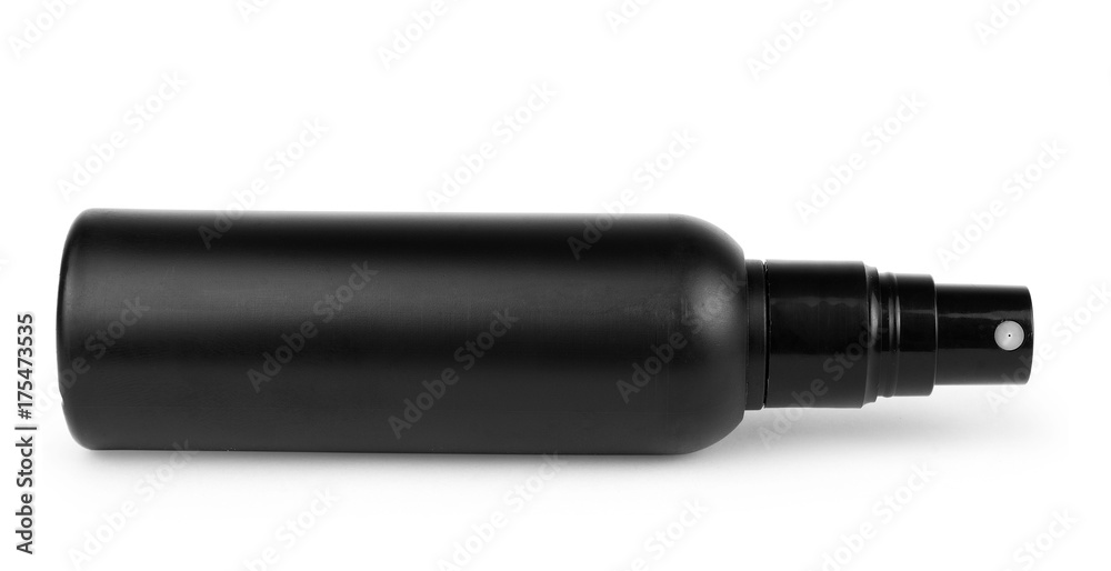 Black cosmetic bottles isolated on white Black cosmetic bottles isolated on white