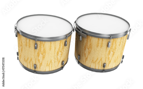 Bass drum. 3d illustration isolated on white background