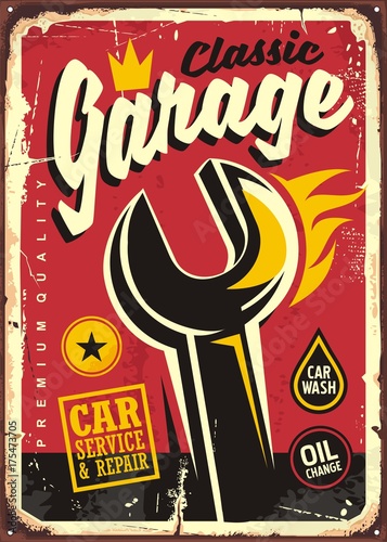 Classic garage decorative print template.