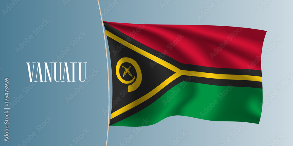 Vanuatu waving flag vector illustration