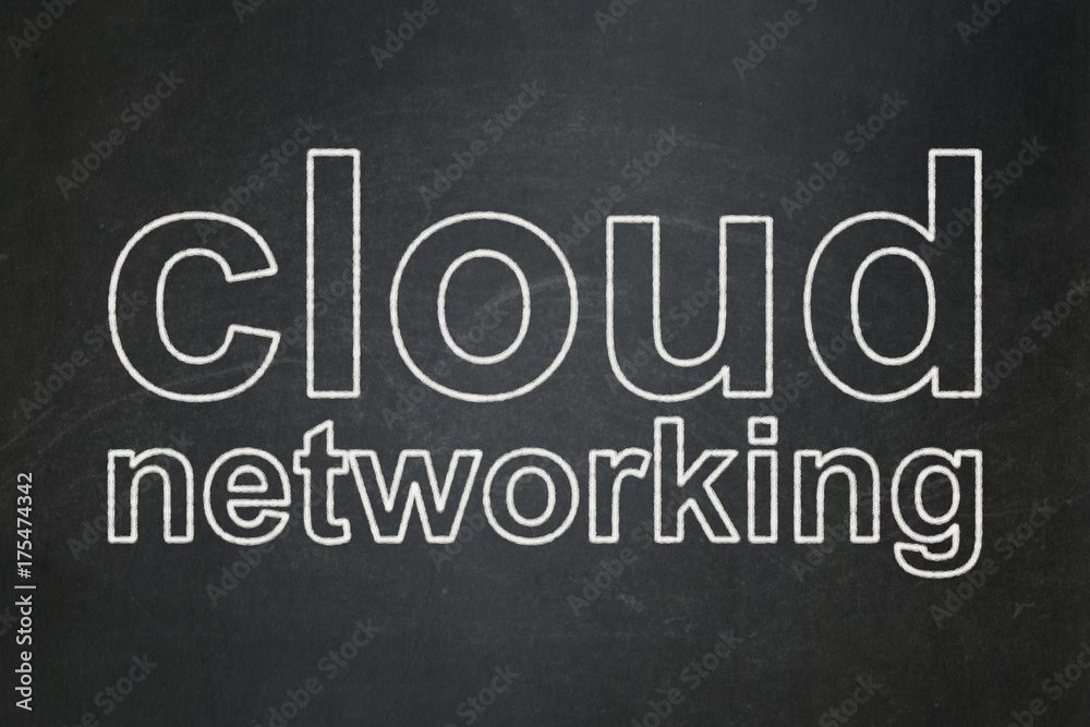 Cloud networking concept: Cloud Networking on chalkboard background Cloud networking concept: Cloud Networking on chalkboard background